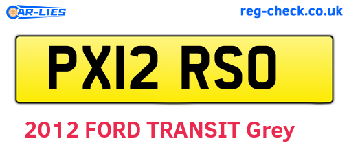 PX12RSO are the vehicle registration plates.