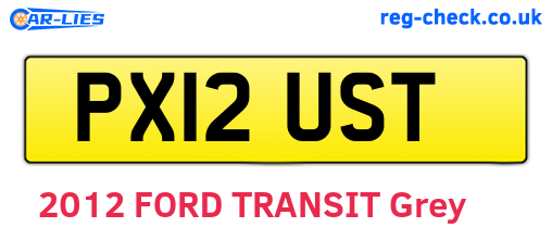 PX12UST are the vehicle registration plates.
