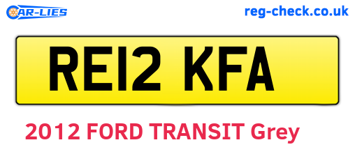 RE12KFA are the vehicle registration plates.