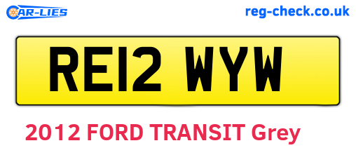 RE12WYW are the vehicle registration plates.