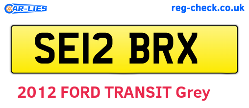 SE12BRX are the vehicle registration plates.