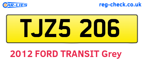 TJZ5206 are the vehicle registration plates.