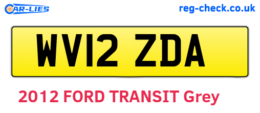 WV12ZDA are the vehicle registration plates.