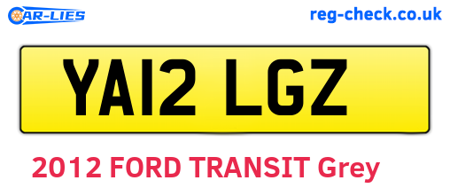 YA12LGZ are the vehicle registration plates.