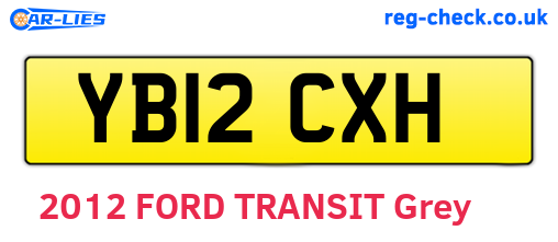 YB12CXH are the vehicle registration plates.