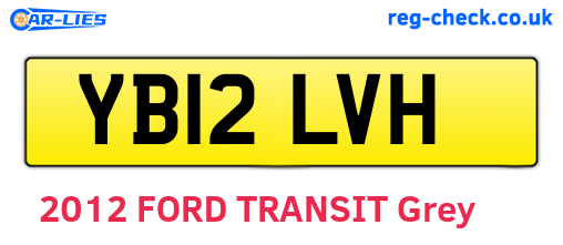 YB12LVH are the vehicle registration plates.