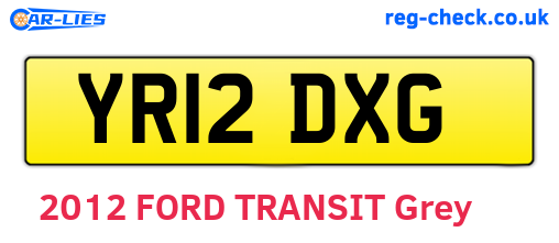 YR12DXG are the vehicle registration plates.