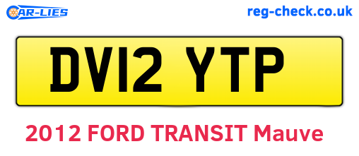 DV12YTP are the vehicle registration plates.