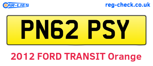 PN62PSY are the vehicle registration plates.
