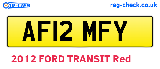AF12MFY are the vehicle registration plates.