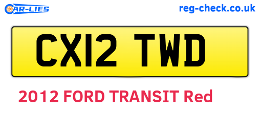 CX12TWD are the vehicle registration plates.