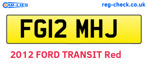 FG12MHJ are the vehicle registration plates.