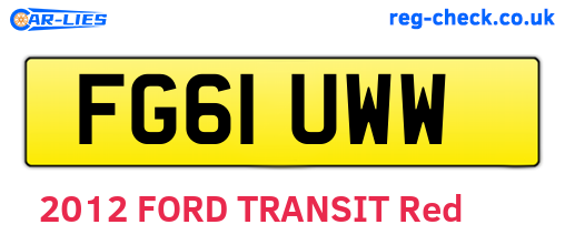 FG61UWW are the vehicle registration plates.