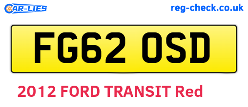 FG62OSD are the vehicle registration plates.