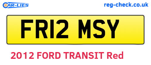 FR12MSY are the vehicle registration plates.