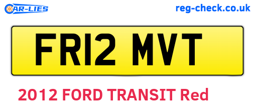 FR12MVT are the vehicle registration plates.
