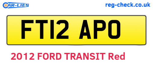 FT12APO are the vehicle registration plates.