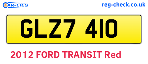 GLZ7410 are the vehicle registration plates.