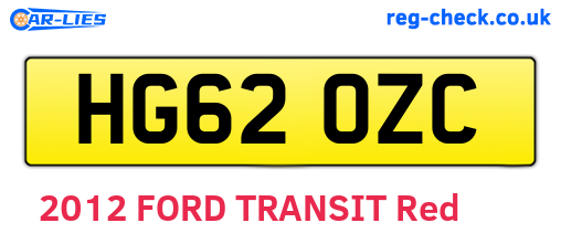 HG62OZC are the vehicle registration plates.