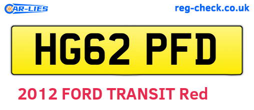 HG62PFD are the vehicle registration plates.