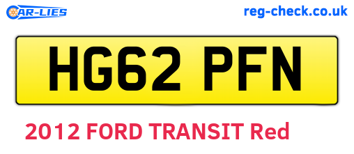 HG62PFN are the vehicle registration plates.