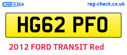 HG62PFO are the vehicle registration plates.