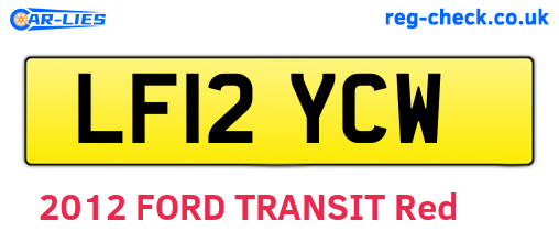 LF12YCW are the vehicle registration plates.