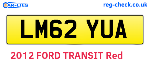LM62YUA are the vehicle registration plates.