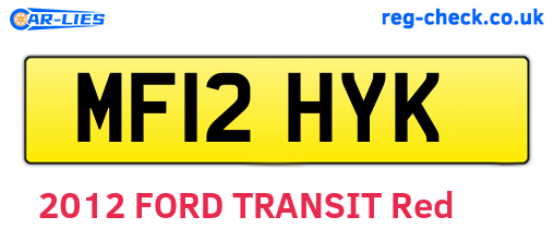 MF12HYK are the vehicle registration plates.