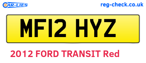 MF12HYZ are the vehicle registration plates.
