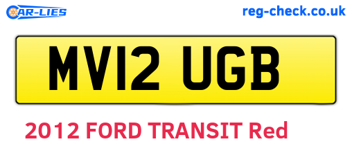 MV12UGB are the vehicle registration plates.