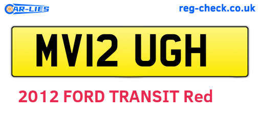 MV12UGH are the vehicle registration plates.