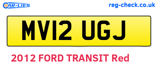 MV12UGJ are the vehicle registration plates.