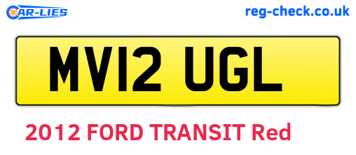 MV12UGL are the vehicle registration plates.