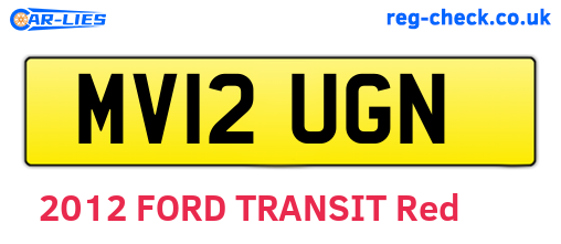MV12UGN are the vehicle registration plates.
