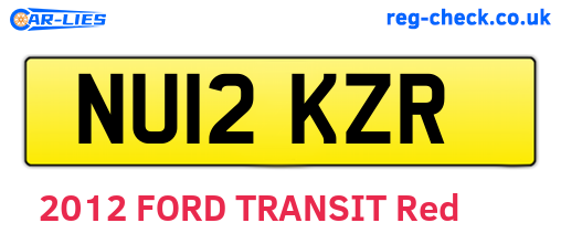 NU12KZR are the vehicle registration plates.