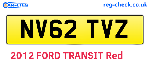 NV62TVZ are the vehicle registration plates.