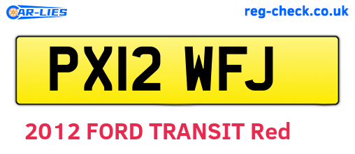 PX12WFJ are the vehicle registration plates.
