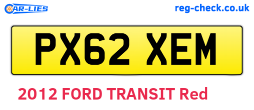 PX62XEM are the vehicle registration plates.