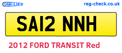 SA12NNH are the vehicle registration plates.