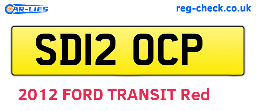 SD12OCP are the vehicle registration plates.