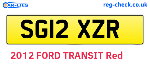 SG12XZR are the vehicle registration plates.