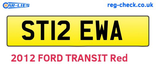 ST12EWA are the vehicle registration plates.