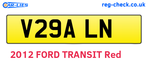 V29ALN are the vehicle registration plates.