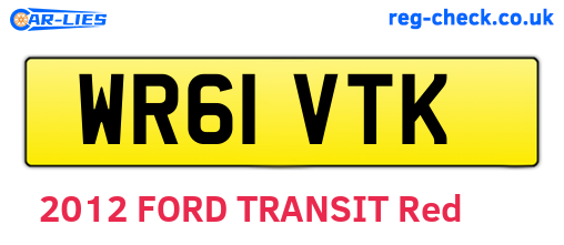 WR61VTK are the vehicle registration plates.