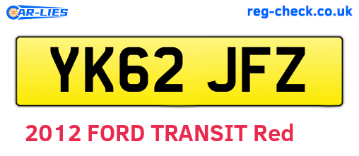 YK62JFZ are the vehicle registration plates.