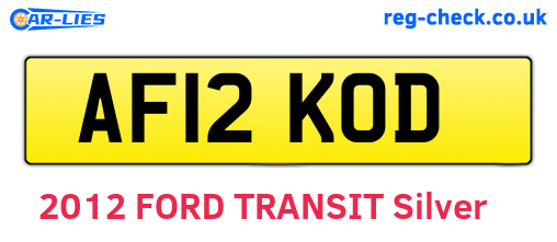 AF12KOD are the vehicle registration plates.