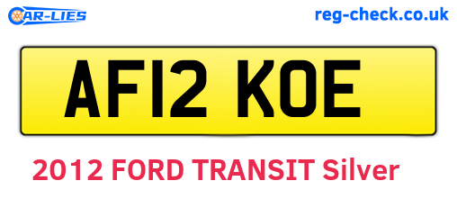 AF12KOE are the vehicle registration plates.