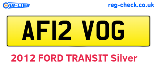 AF12VOG are the vehicle registration plates.
