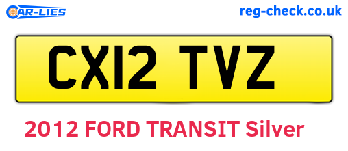 CX12TVZ are the vehicle registration plates.